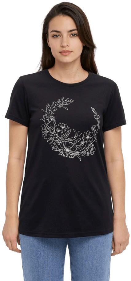 Evergreen Floral T-Shirt - Womens - meteorite black / white oak 1