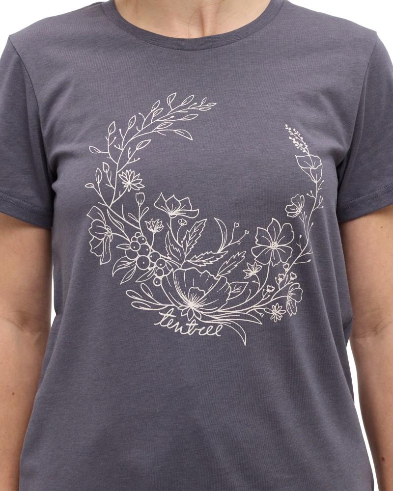 Evergreen Floral T-Shirt - Womens - shadow / white oak 1