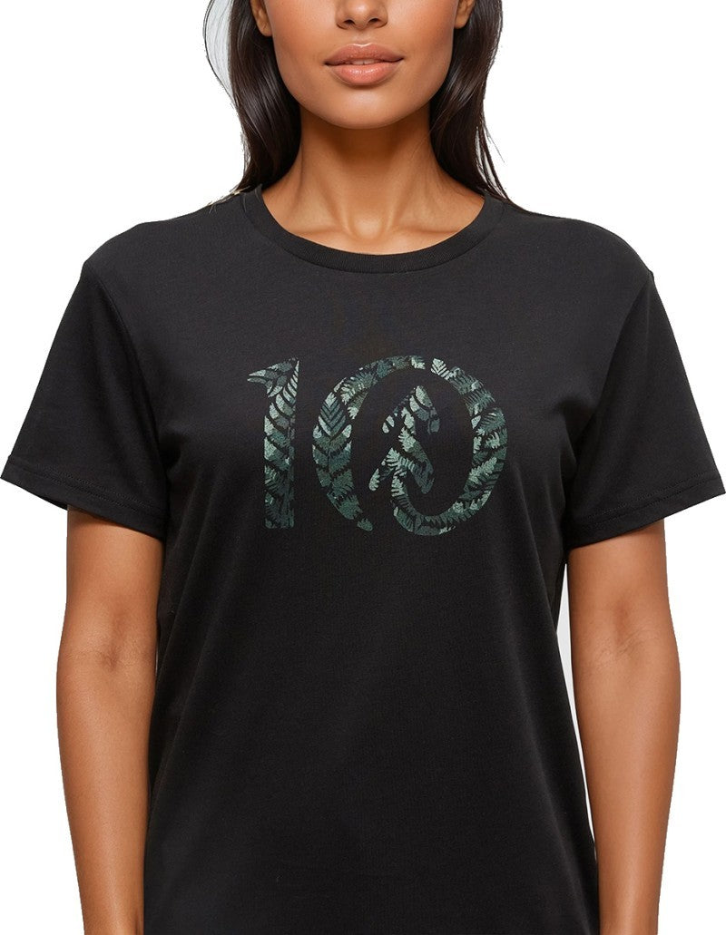 Fernleaf Ten T-Shirt - Womens - meteorite black / forest pine 1
