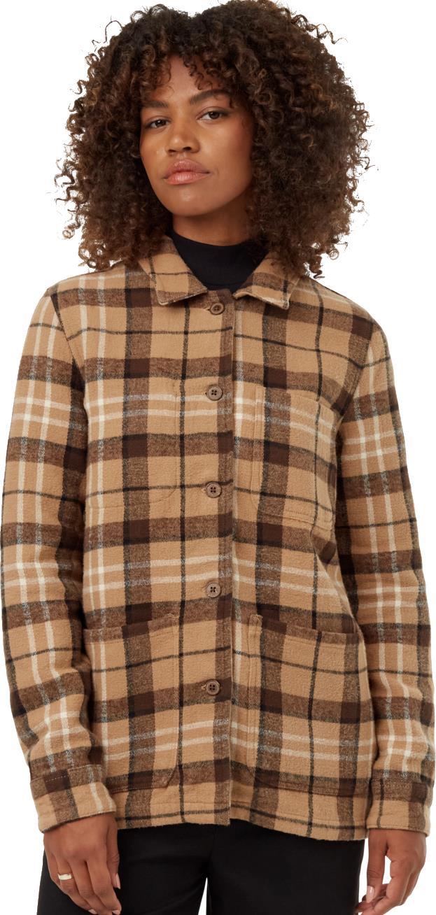 Flannel Utility Jacket - Womens - cartouche / slate brown 1