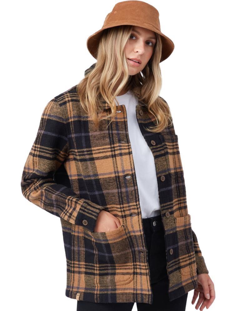 Flannel Utility Jacket - Womens - foxtrot brown arbor plaid 1