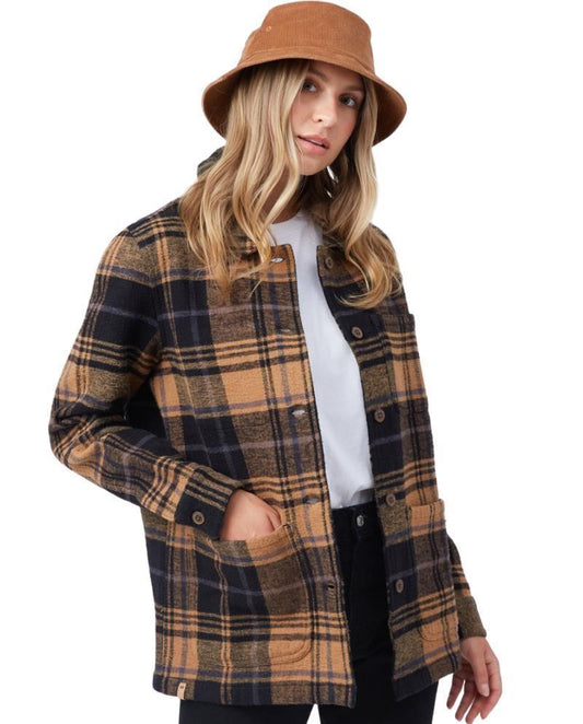 Flannel Utility Jacket - Womens - foxtrot brown arbor plaid 1