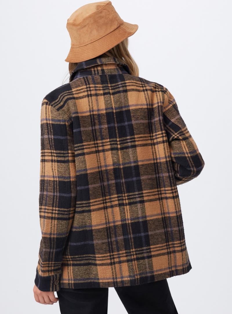 Flannel Utility Jacket - Womens - foxtrot brown arbor plaid 1