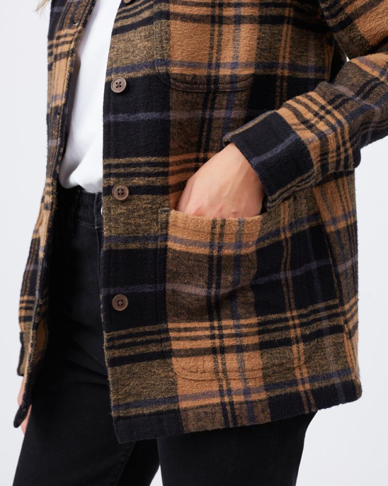 Flannel Utility Jacket - Womens - foxtrot brown arbor plaid 1