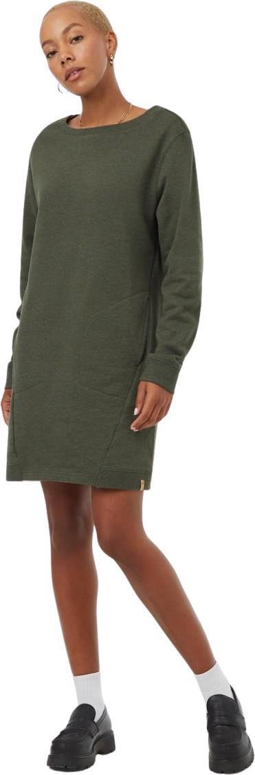 Fleece Crew Dress - dark kombu green heather 1