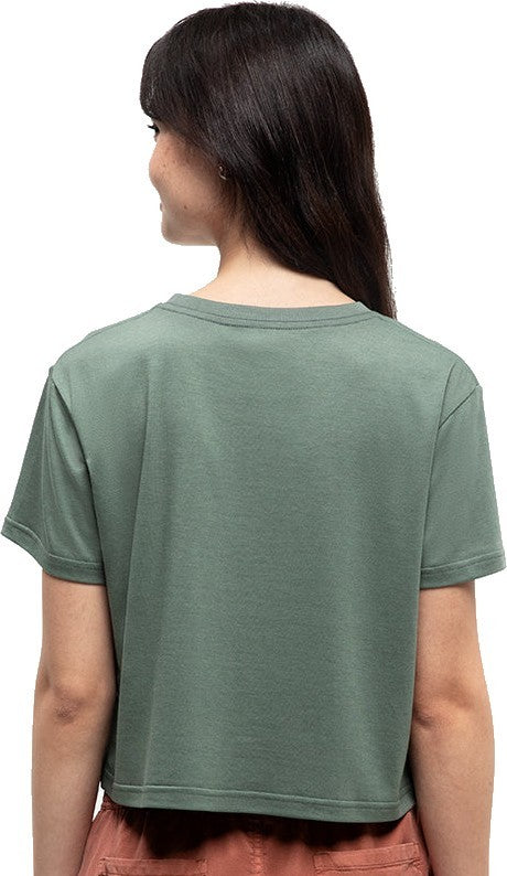 Floral Crop T-Shirt - Womens - agave green / meteorite black 1