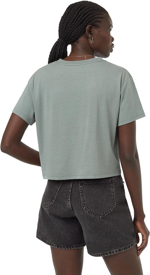 Floral Crop T-Shirt - Womens - eucalyptus / meteorite black 1