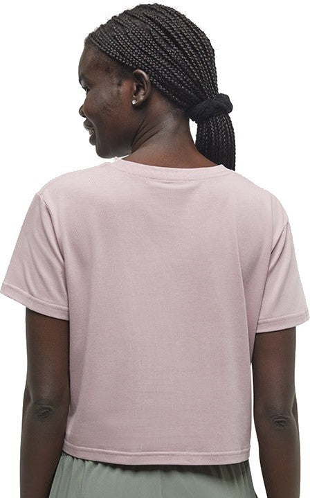 Floral Crop T-Shirt - Womens - vintage mauve / meteorite black 1