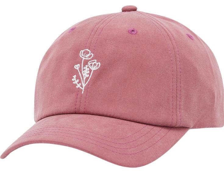 Flower Embroidery Peak Hat - Crushed Berry 1