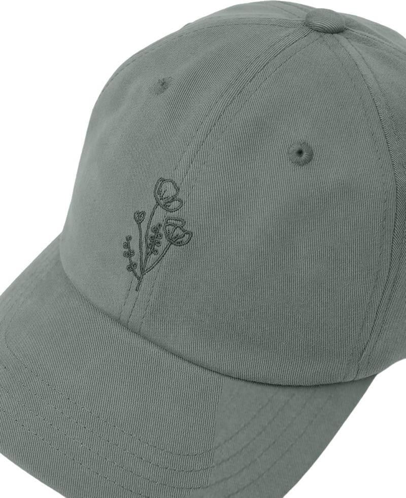Flower Embroidery Peak Hat - agave green / dark balsam 1