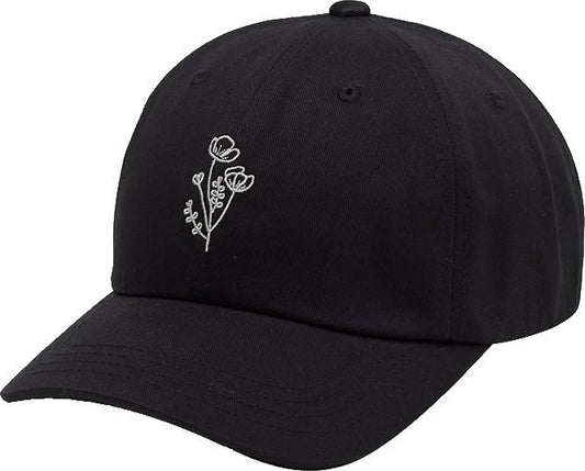 Flower Embroidery Peak Hat - meteorite black / light moss 1