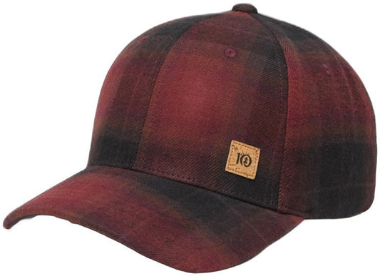 Forest Cork Icon Elevation Hat - deep burgundy / storm plaid 1