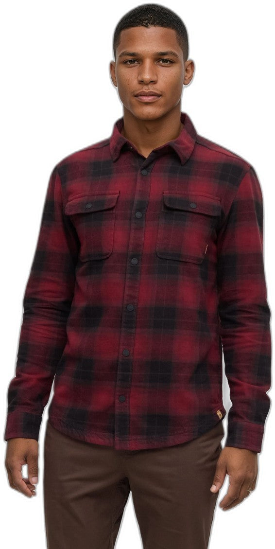 Forest Flannel Shirt - Mens - deep burgundy / creekside plaid 1