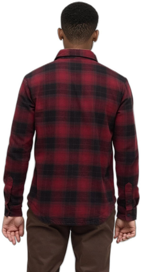 Forest Flannel Shirt - Mens - deep burgundy / creekside plaid 1