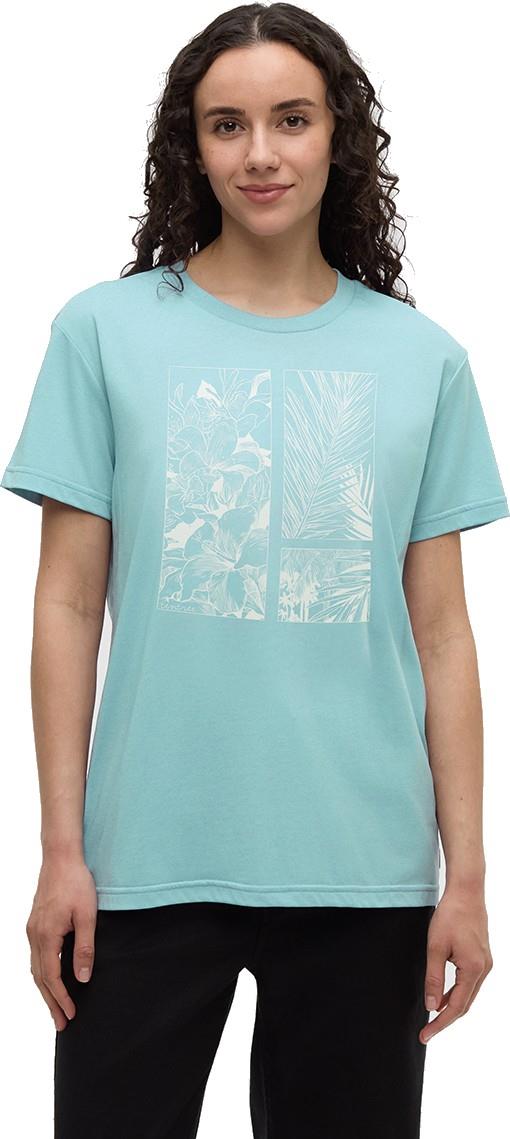 Framed Haitian Bloom T-Shirt - Womens - turquoise sky / vintage white 1