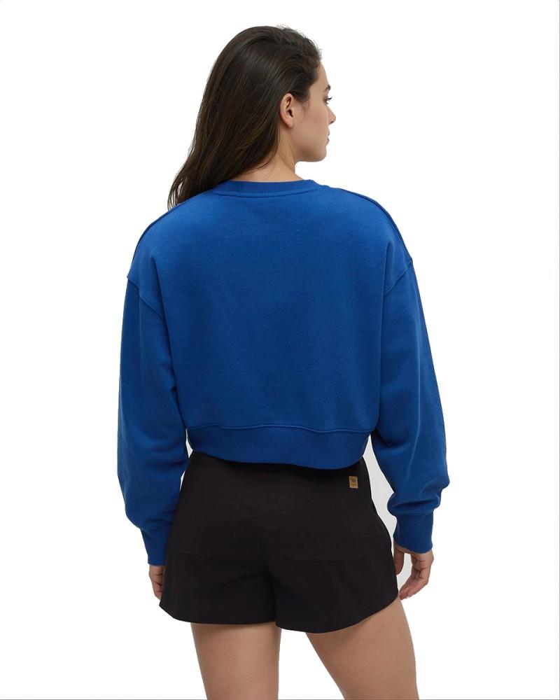 Framed Haitian Blooms Oversized Crop Crew - Womens - nightfall / high tide 1