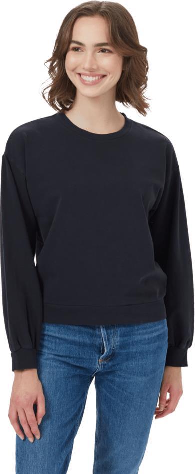 French Terry Balloon Sleeve Crew - Womens - jet black 1