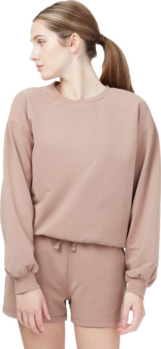 French Terry Balloon Sleeve Crew - Womens - mushroom 1
