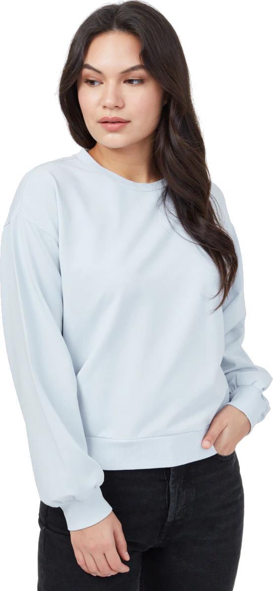 French Terry Balloon Sleeve Crew - Womens - ocean air blue 1