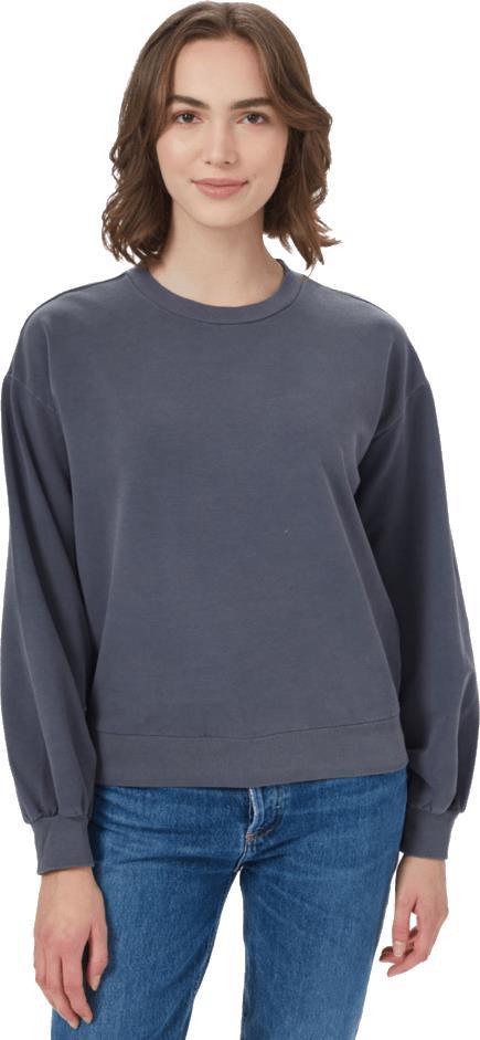 French Terry Balloon Sleeve Crew - Womens - periscope grey 1