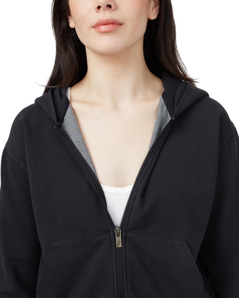 French Terry Boyfriend Zip Hoodie - Womens - jet black 1