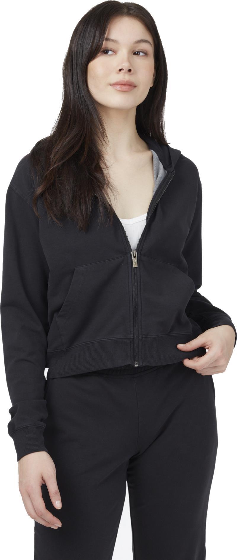 French Terry Boyfriend Zip Hoodie - Womens - jet black 1