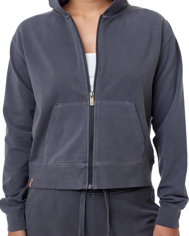 French Terry Boyfriend Zip Hoodie - Womens - periscope grey 1