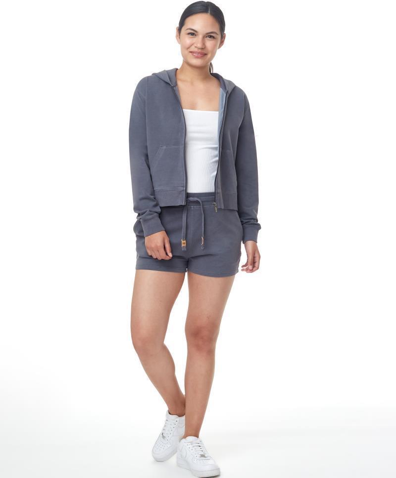 French Terry Boyfriend Zip Hoodie - Womens - periscope grey 1