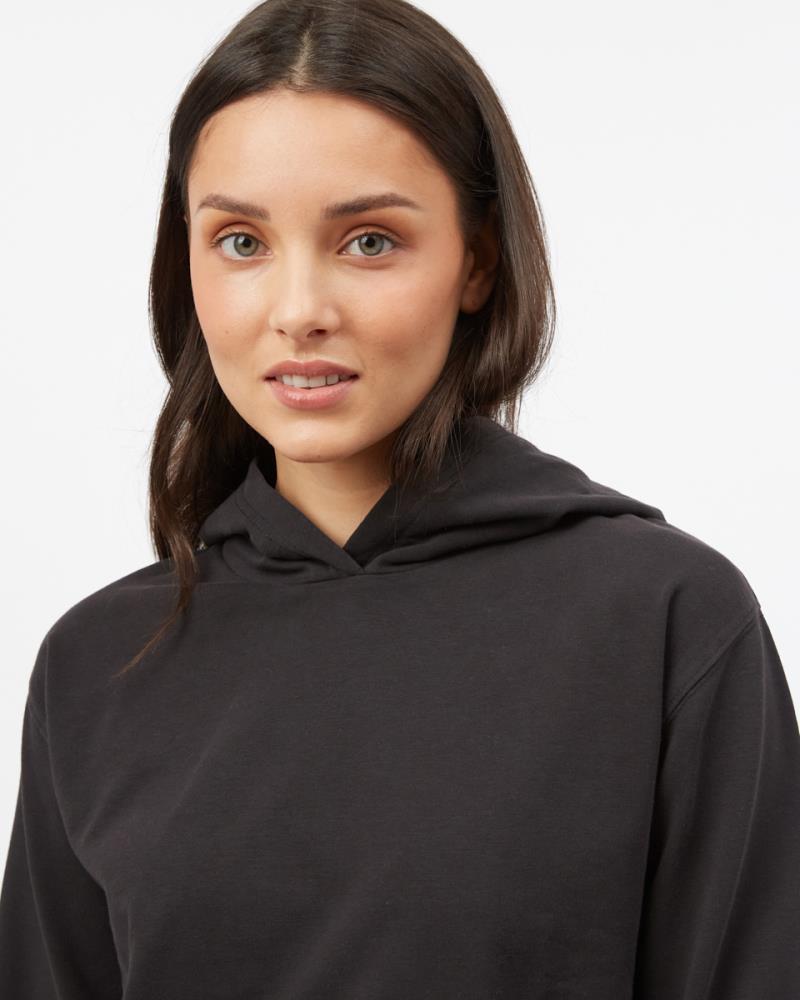 French Terry Cropped Hoodie - Womens - jet black 1