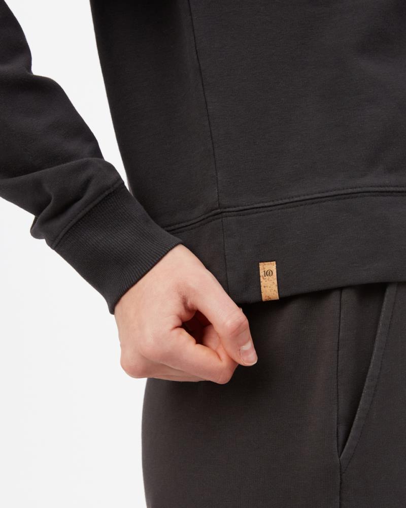 French Terry Cropped Hoodie - Womens - jet black 1