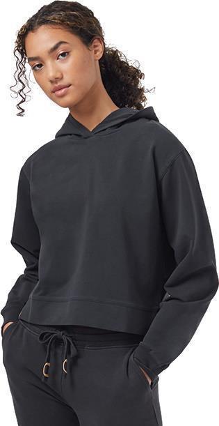 French Terry Cropped Hoodie - Womens - meteorite black 1