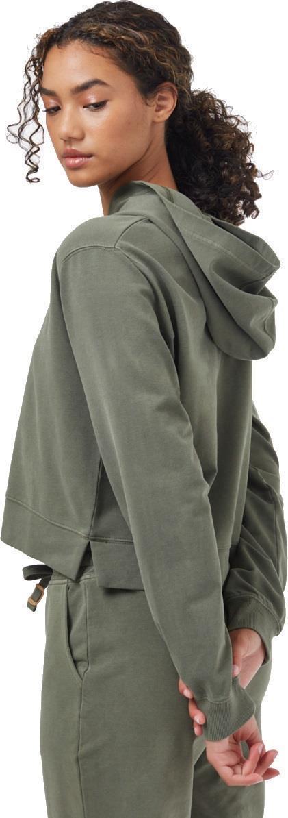 French Terry Cropped Hoodie - Womens - olive night green 1