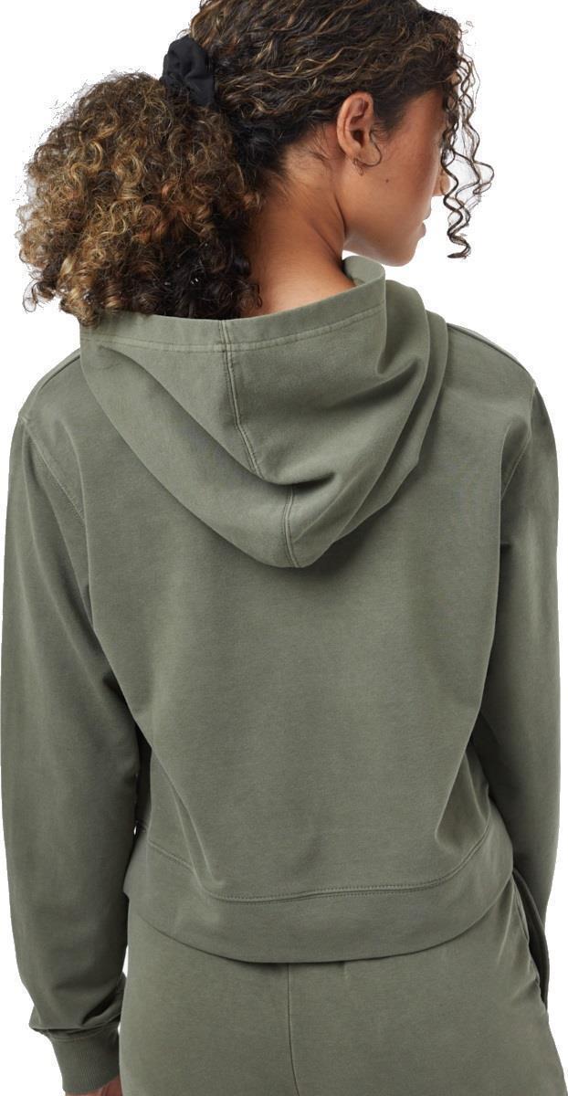 French Terry Cropped Hoodie - Womens - olive night green 1