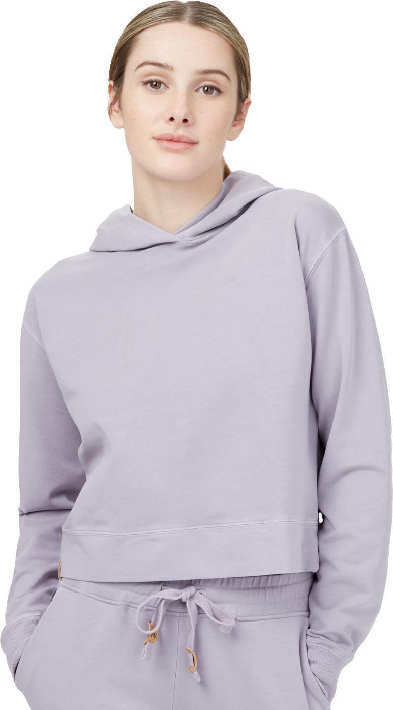 French Terry Cropped Hoodie - Womens - purple ash 1
