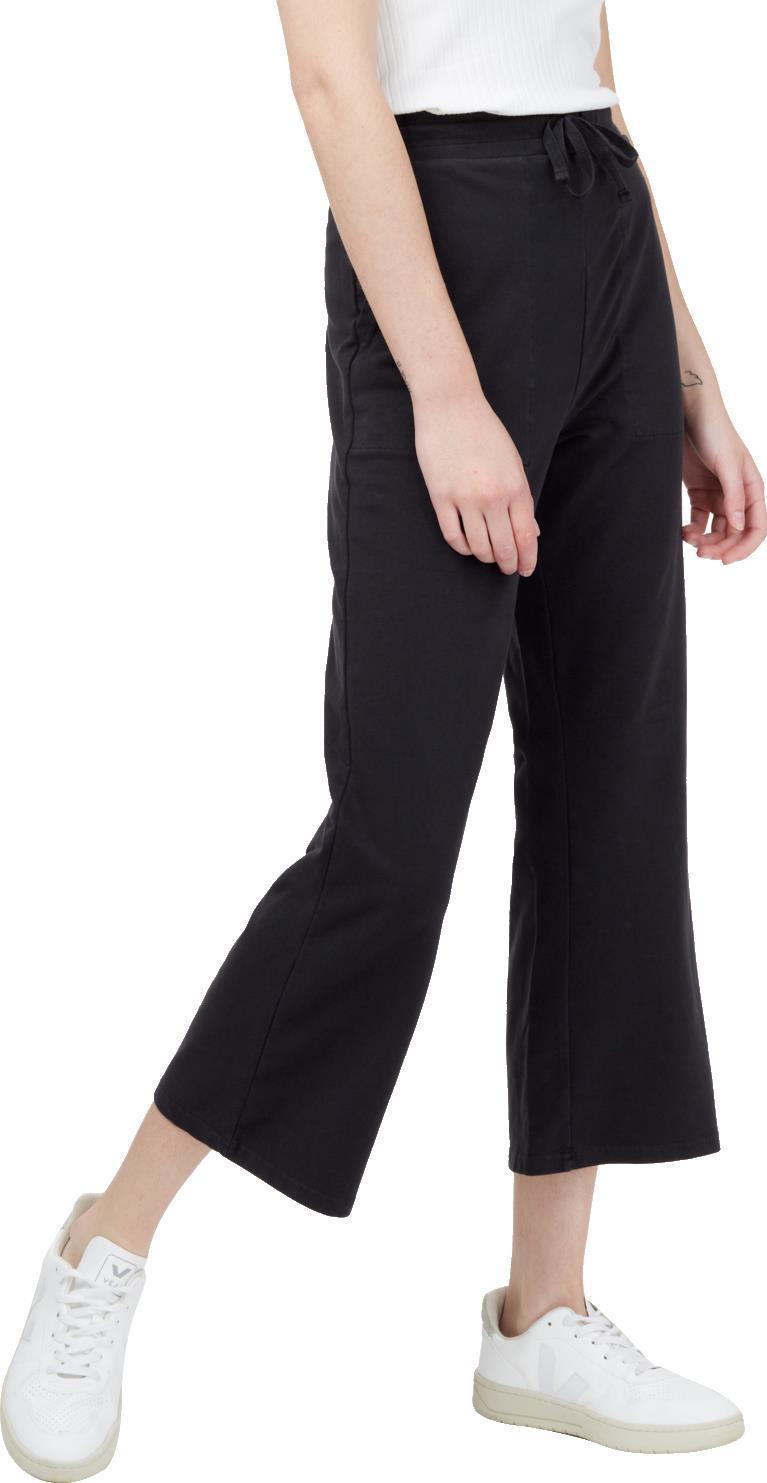French Terry Wide Leg Sweatpants - Womens - jet black 1