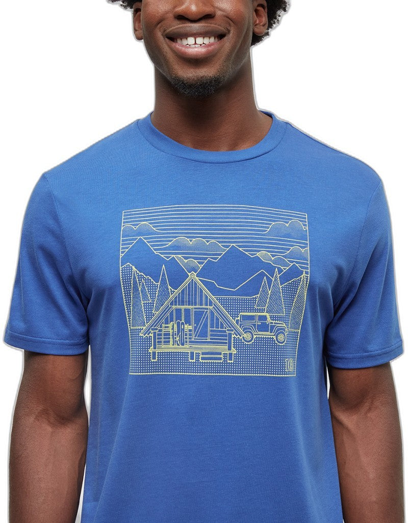 Front Country Cabin T-Shirt - Mens - seaport / chartreuse 1