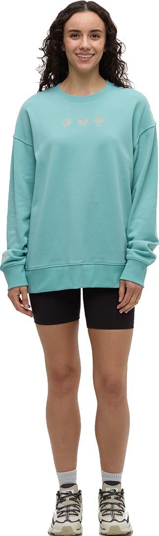 Haiti Embroidery Relaxed Crew - Womens - turquoise sky / white 1