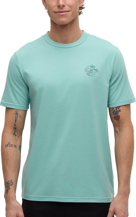 Haiti Palm Overlay T-Shirt - Mens - turquoise sky / dark turquoise 1