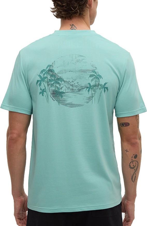 Haiti Palm Overlay T-Shirt - Mens - turquoise sky / dark turquoise 1