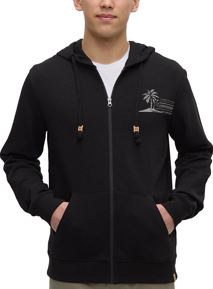 Haiti Striped Palm Zip Hoodie - Mens - meteorite black / creek stone 1