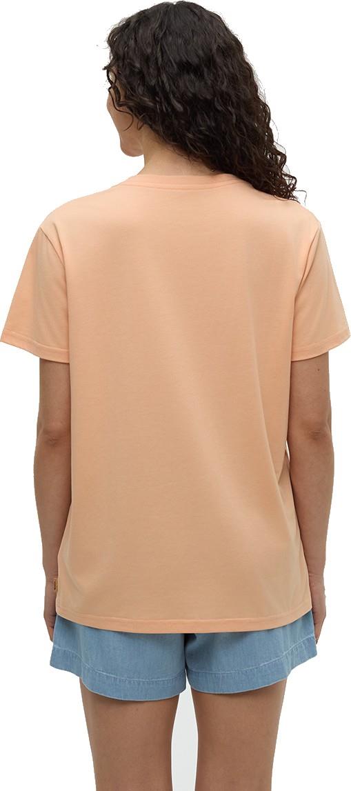 Haitian Foliage Logo T-Shirt - Womens - orange sherbet / vintage white 1