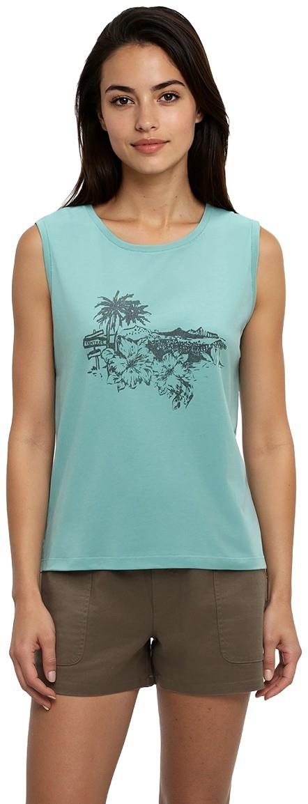 Haitian Hibiscus Tank - Womens - turquoise sky / graphite 1