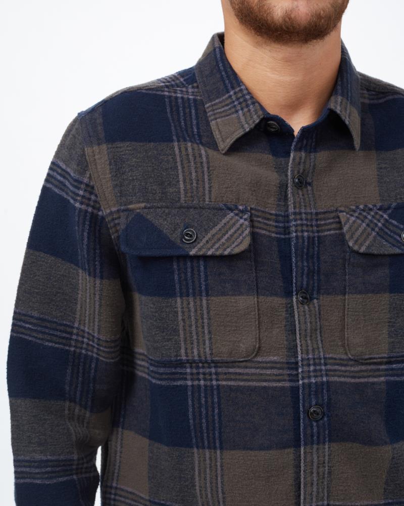 Heavy Weight Flannel Jacket - Mens - black olive green retro plaid 1