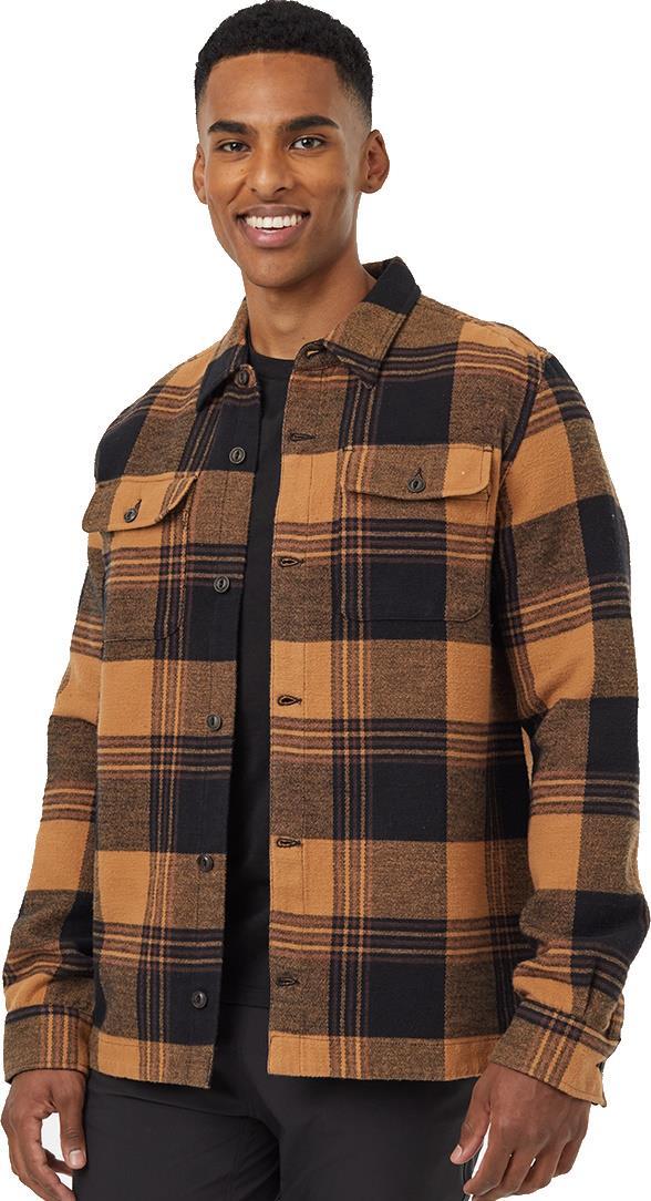 Heavy Weight Flannel Jacket - Mens - meteorite black / camel 1