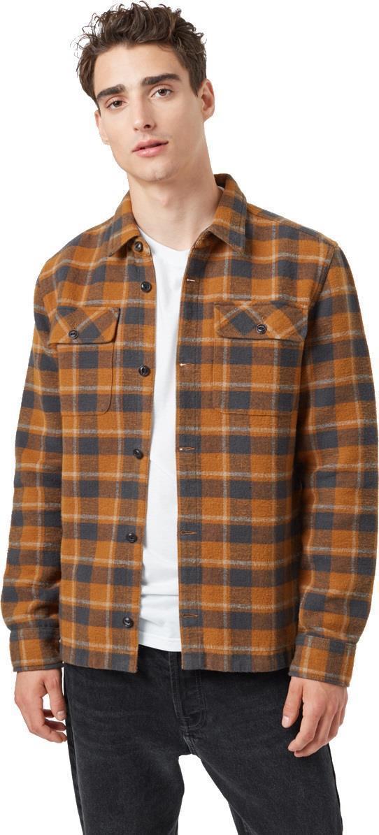 Heavy Weight Flannel Jacket - Mens - rubber brown retro plaid 1