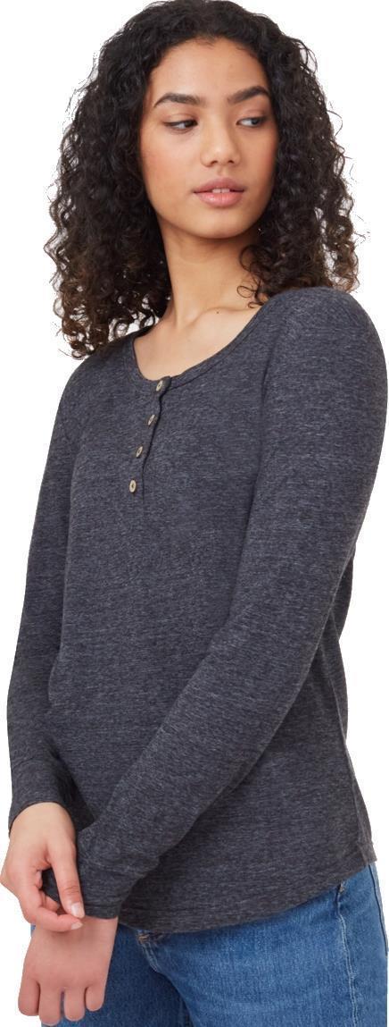 Hemp Henley LS - Womens - meteorite black 1