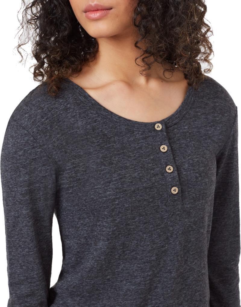 Hemp Henley LS - Womens - meteorite black 1
