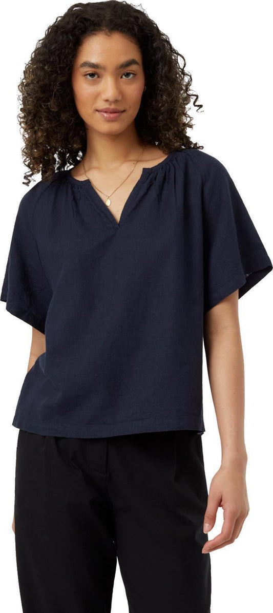 Hemp Popover Shirt - Womens - Midnight Blue 1