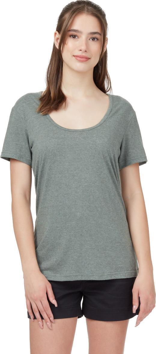 Hemp Scoop Neck T-Shirt - Womens - agave green 1