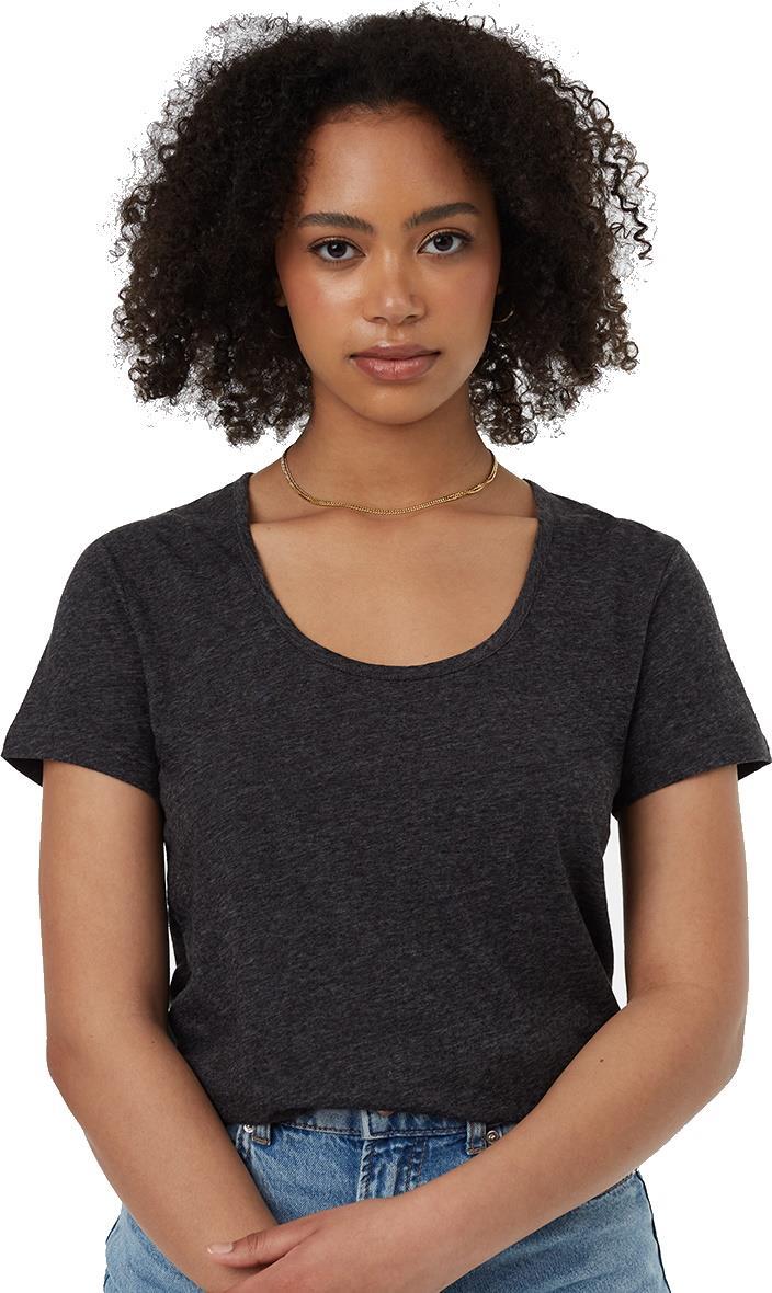 Hemp Scoop Neck T-Shirt - Womens - meteorite black heather 1